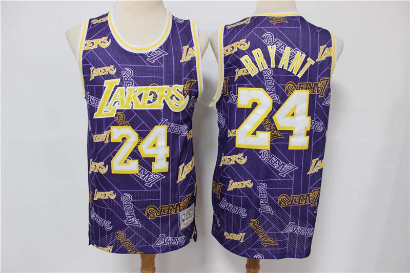 2020 Men Los Angeles Lakers Crershaw #24 Bryant purple Game NBA Jerseys